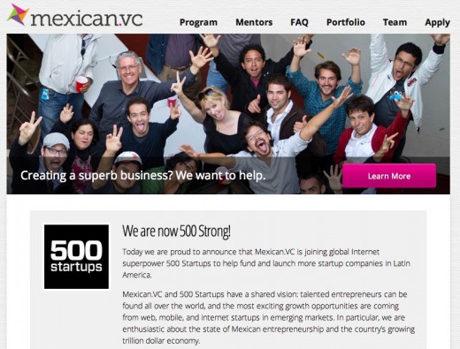 mexican.vc homepage 500 520x395 TNW interviews César Salazar as Mexican.VC joins 500 Startups