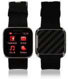 Skinomi TechSkin - Sony Smartwatch Screen Protector Ultra Clear Shield + Black Carbon Fiber Full Body Protective Skin + Lifetime Warranty