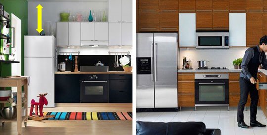 Storage Options: Over the Fridge Cabinets vs. a Taller Refrigerator